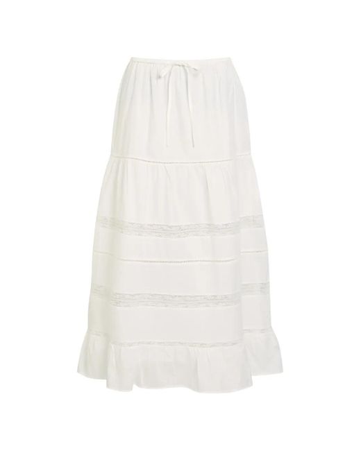 Rails White Hettie Lace-Trim Maxi Skirt