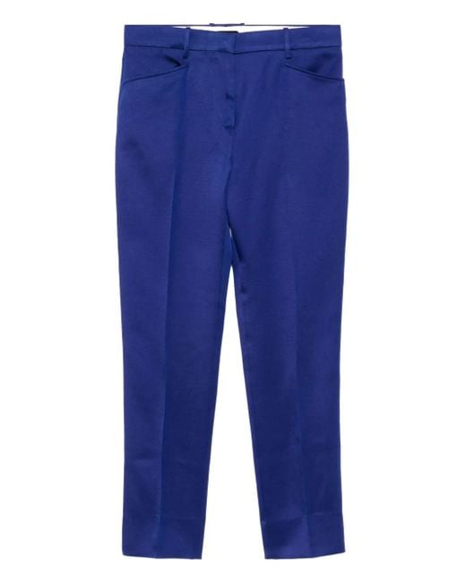 Tom Ford Blue Cropped Straight-Leg Trousers