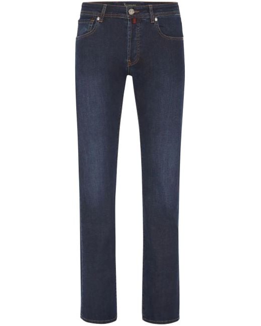 Billionaire Blue Logo-Embroidered Straight-Leg Jeans for men