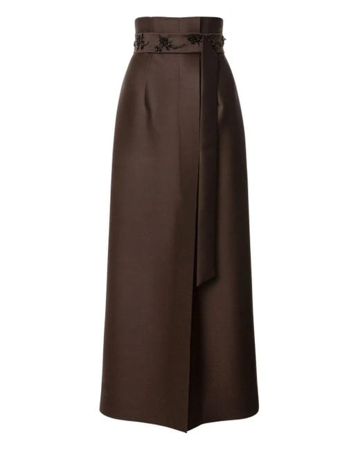 Alberta Ferretti Brown Midirock Aus Satin