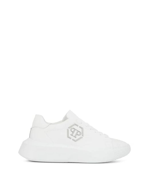 Philipp Plein White Godzilla Runner Hexagon Sneakers