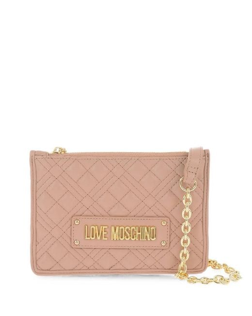 Moschino Pink Quilted Cross Body Bag