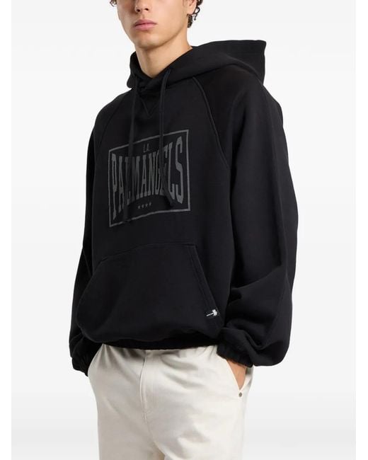 Palm Angels Black Box Logo Loose Hoodie for men