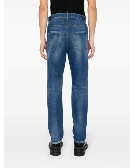 DSquared² Blue Logo-Pla Slim-Cut Jeans for men