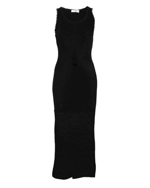 Fendi Gebreide Midi-Jurk Met Vlakken in het Black