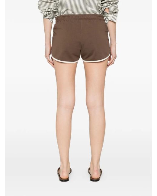 Mc2 Saint Barth Brown Francine Light Logo-Embroidered Shorts