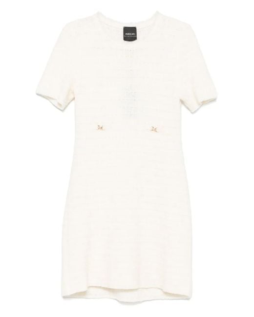 Marc Cain White Logo-Plaque Mini Dress