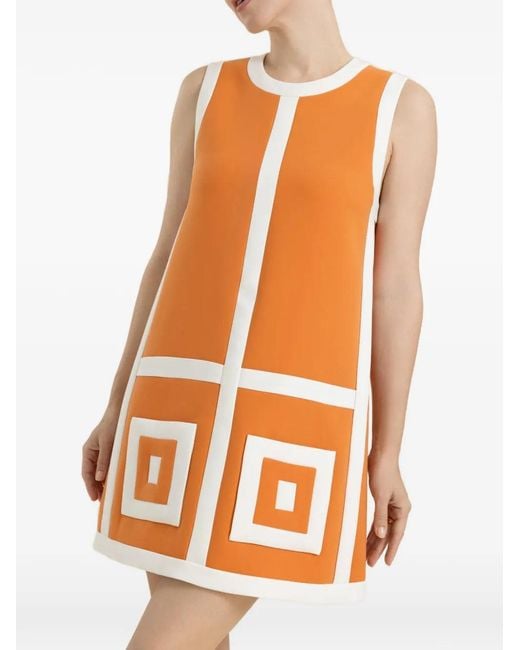 Alexis Orange Estara Geometric-Pattern Mini Dress