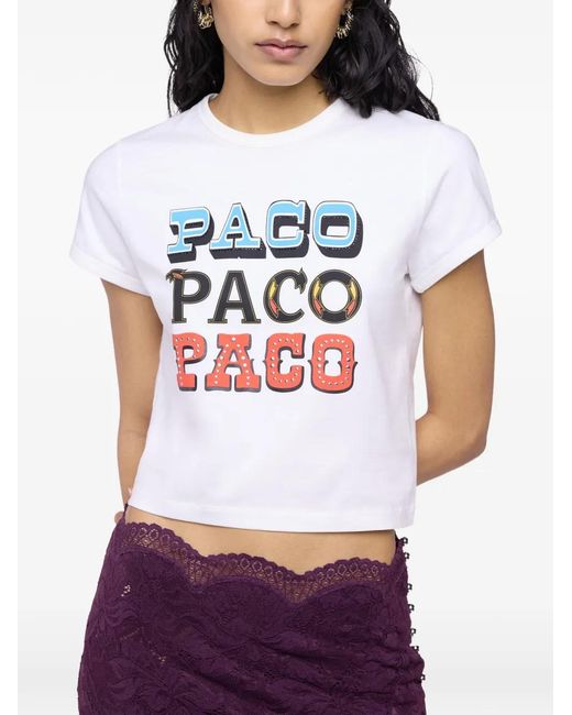Rabanne White Paco Printed T-Shirt