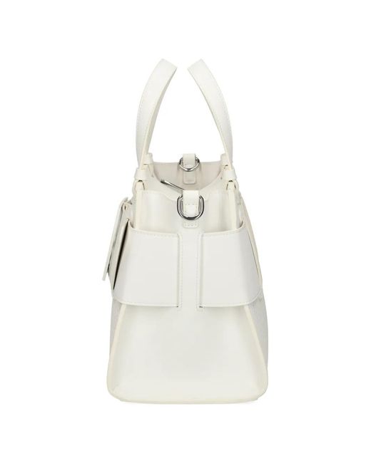 ARMANI EXCHANGE White Cut-Out Logo-Detail Tote Bag