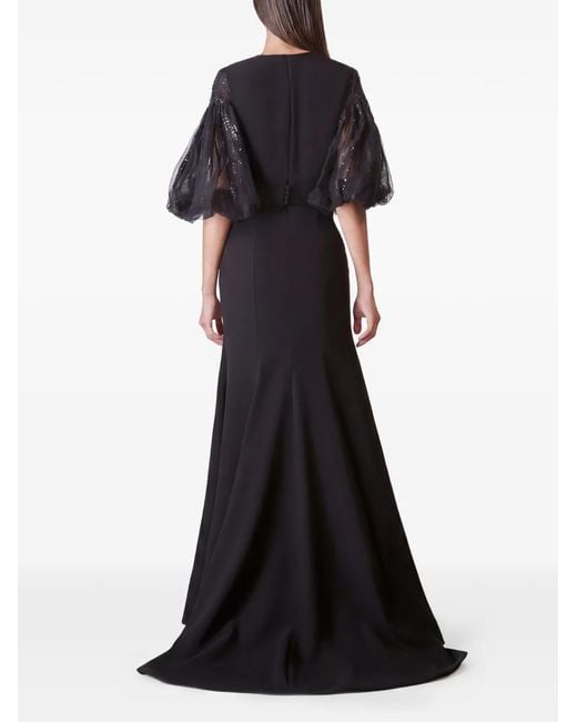 Gatti Nolli by Marwan Black Sequin-Embellished Gown Dress
