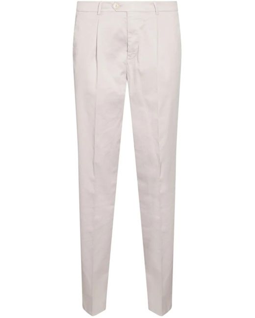Pantaloni Sartoriali Con Effetto Increspato di Brunello Cucinelli in White da Uomo