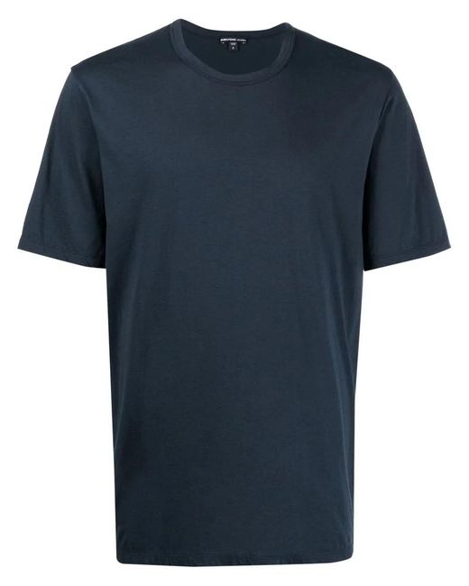 James Perse Blue Crewneck Cotton T-Shirt for men