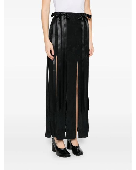 Simone Rocha Black Bow-Details Midi Skirt