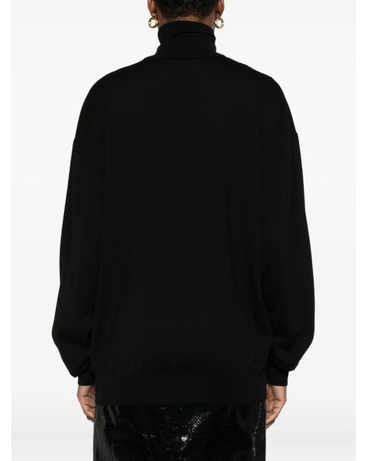 Moschino Black Turtleneck Wool Sweater
