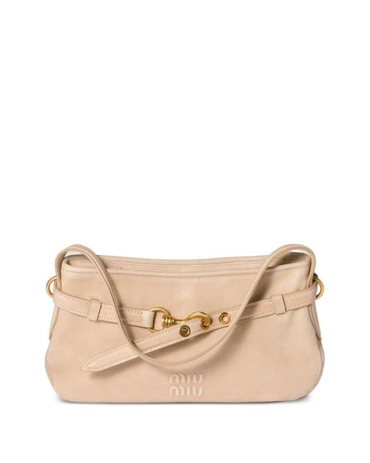 Miu Miu Natural Aventure Leather Shoulder Bag