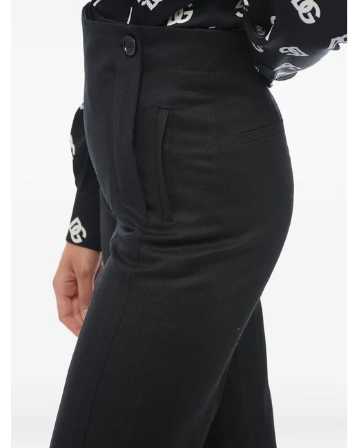 Chloé Black Double-Button Palazzo Pants