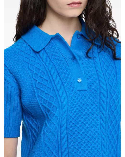 J.W. Anderson ケーブルニット ポロシャツ Blue
