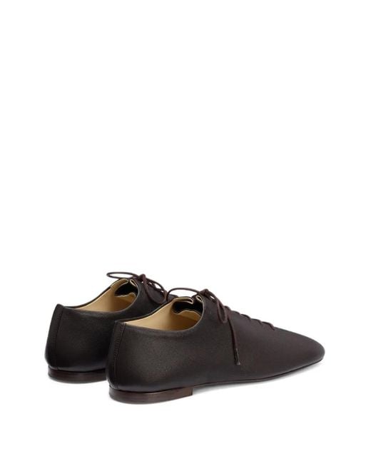 Lemaire Black Souris Folded Leather Lace-Up Derby