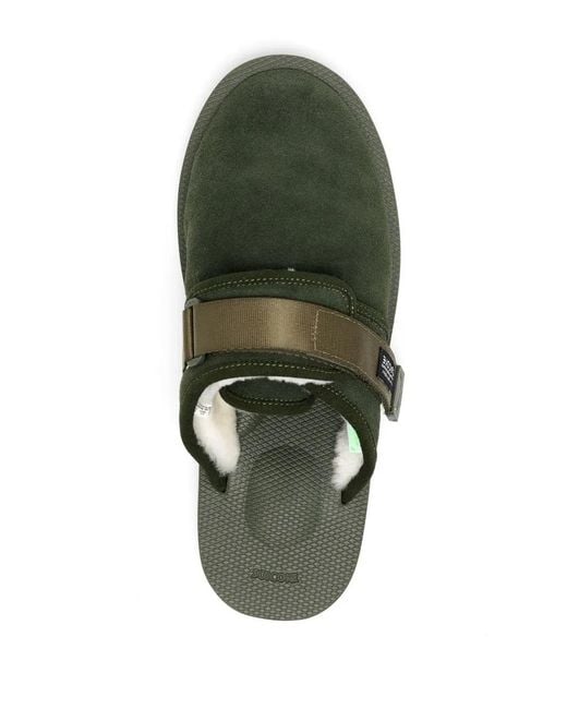 Suicoke Green Zavo-Mab Shearling-Lined Slippers