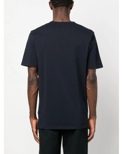 C P Company Blue Logo-Print Cotton T-Shirt for men
