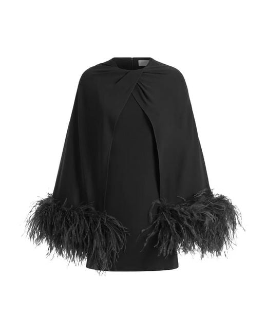 black feather trim mini dress NOEL DEEP V FEATHER TRIM MINI DRESS – AKIRA
