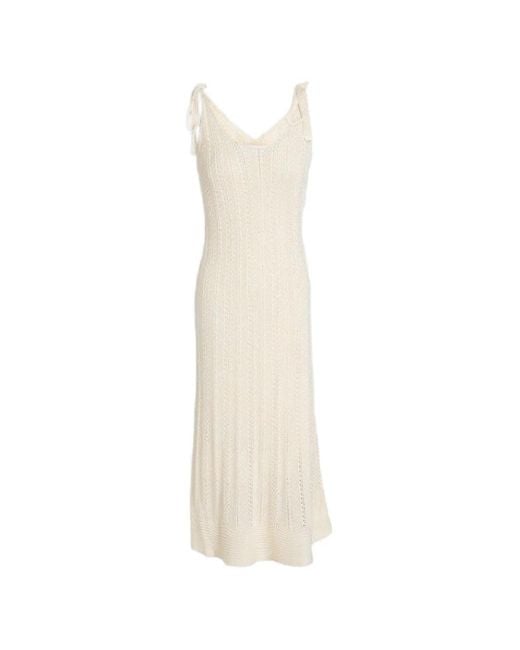Zimmermann White Crochet-Knit Midi Dress