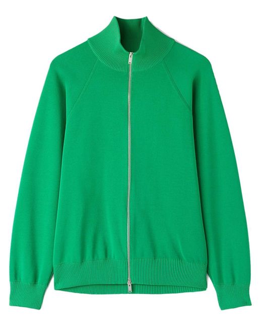 Jil Sander Green Zip-fastening Knitted Jacket for men