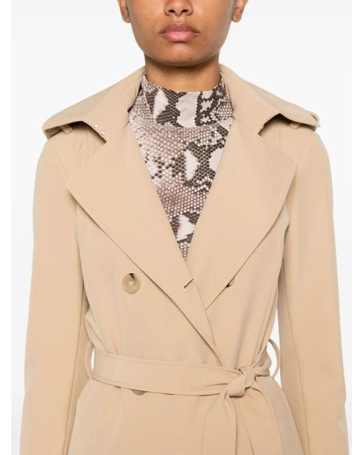 Patrizia Pepe Trenchcoat Met Dubbele Rij Knopen in het Natural