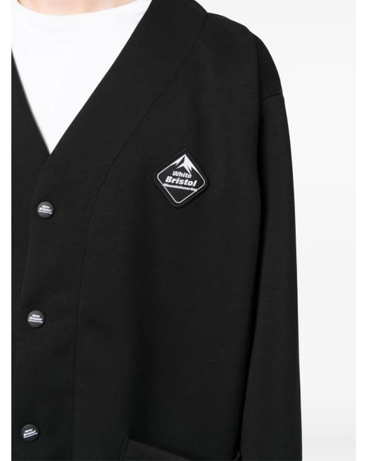 White Mountaineering Blue Logo-Patch Cardigan for men