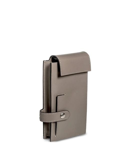 Merryl Tielman Gray Mini Jimmy Flap Pocket Leather Bag