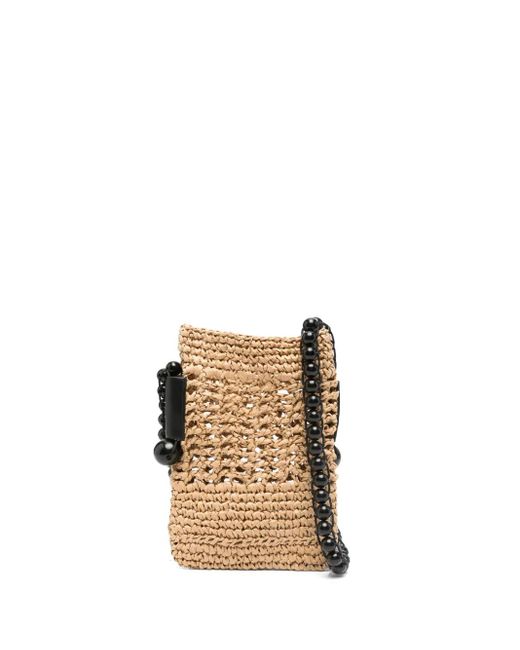 Cmmn Swdn Metallic Raffia Messenger Bag for men