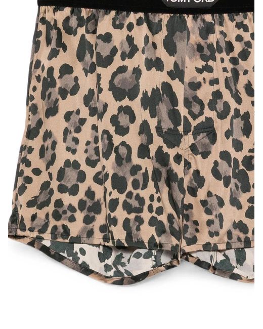 Tom Ford White Leopard-Print Boxer for men