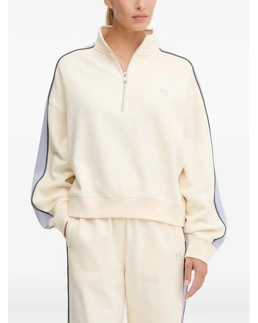 P.E Nation Natural Stripe-Detail Zip Sweatshirt