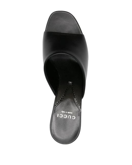 Gucci Black Interlocking G Leather Sandal