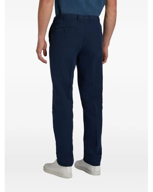 Incotex Blue Belt-Loop Trousers for men