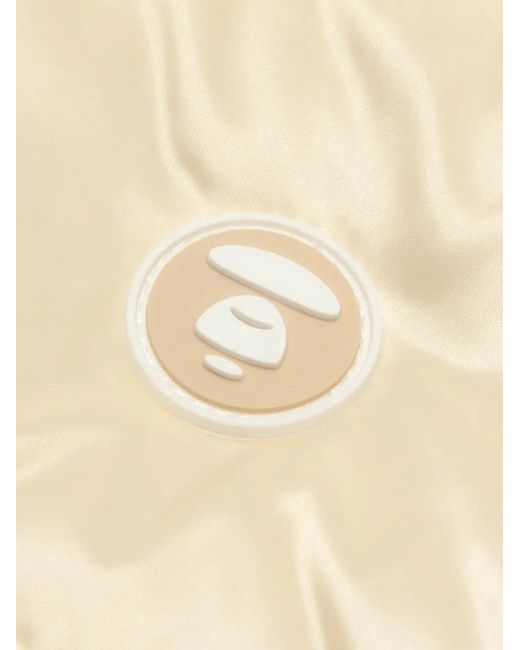 Aape By A Bathing Ape Natural Mooonface Logo Hooded Down Jacket for men