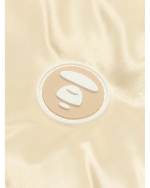 Aape By A Bathing Ape Natural Mooonface Logo Hooded Down Jacket for men