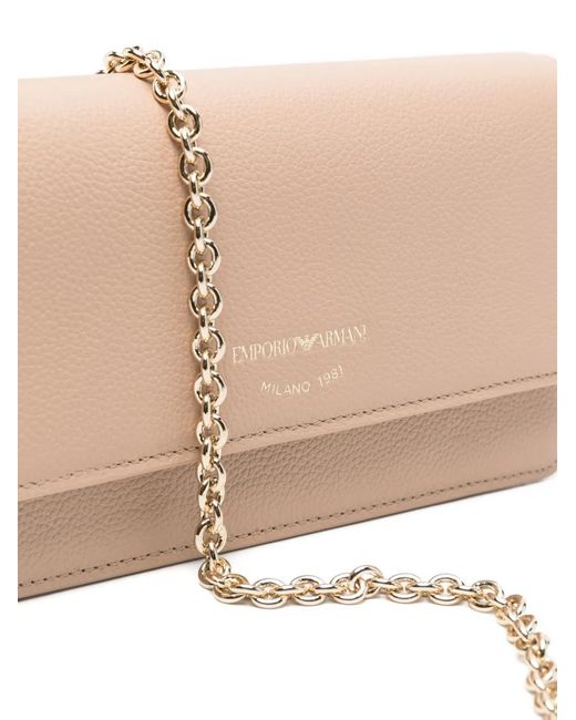 Emporio Armani Natural Chain Leather Clutch Bag