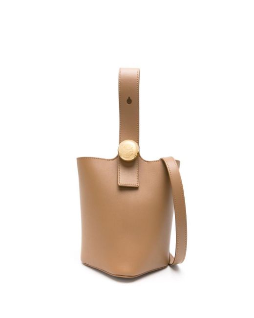 Loewe White Mini Leather Bucket Bag