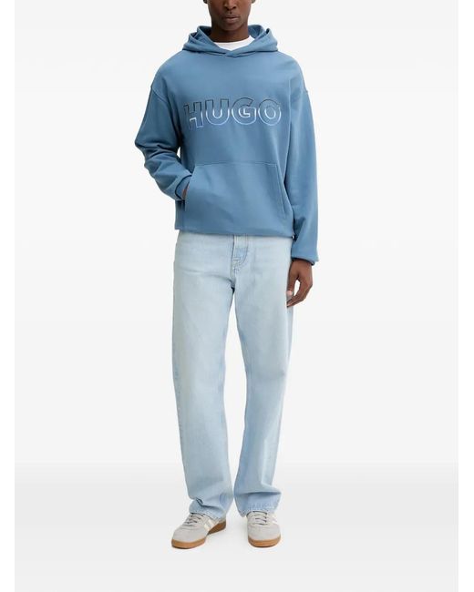 HUGO Blue Logo-detail Hoodie for men