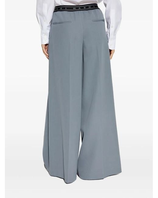 Marni Blue Logo-Band Trousers
