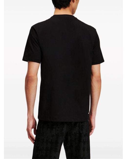 T-shirt à logo brodé Karl Lagerfeld pour homme en coloris Black