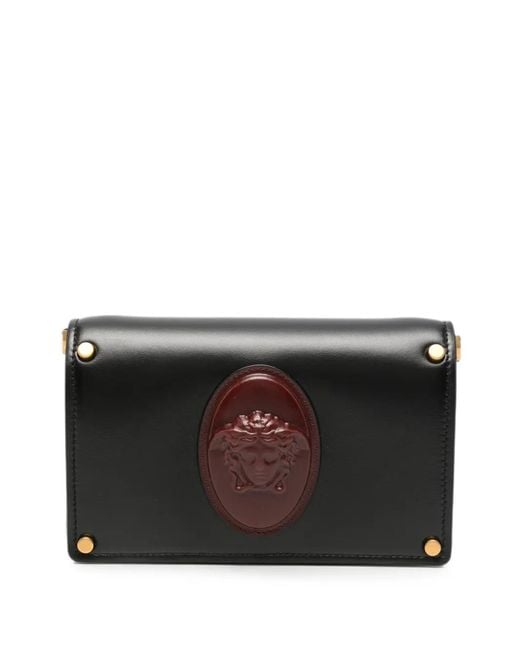 Versace Black Medusa Plaque Leather Mini Bag