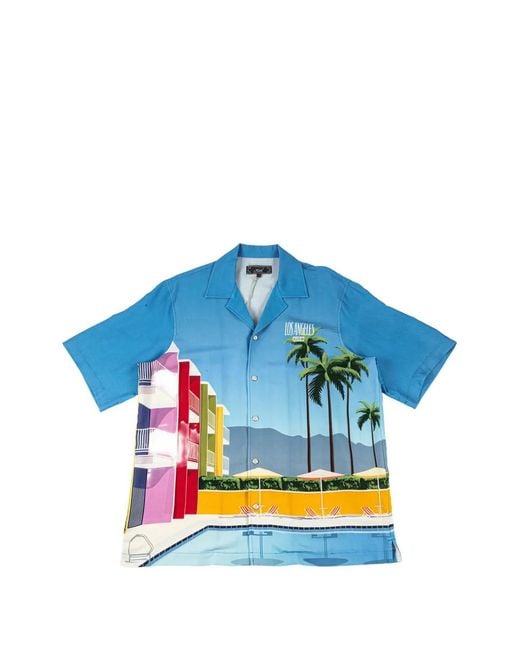 Kith Blue Thompson Camp-Collar Shirt for men