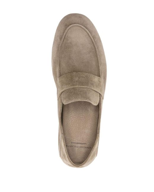 Officine Creative Gray C-side 001 Suede Loafers for men