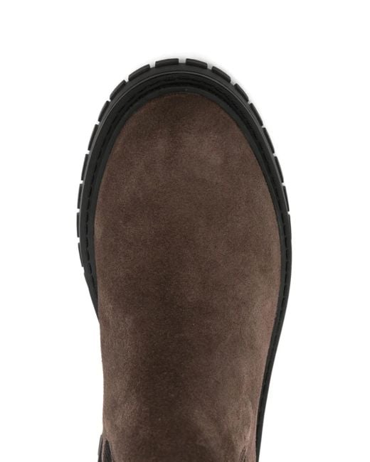 Liu Jo Brown Beatles Suede Elastic-Panel Boots