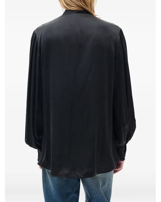 Ann Demeulemeester Black Runo Bow-Tie Shirt for men