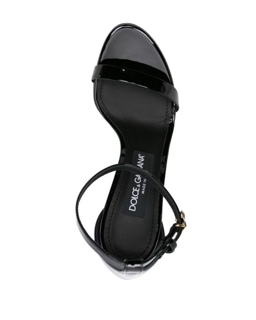 Sandalias con tacón de 105 mm Dolce & Gabbana de color Black