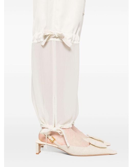 Pantalones cargo de crepé georgette Pinko de color White